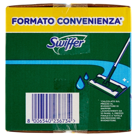 Swiffer Panni Umidi Lavapavimenti per Scopa con Detersivo Pavimenti Limone - 30 Salviette